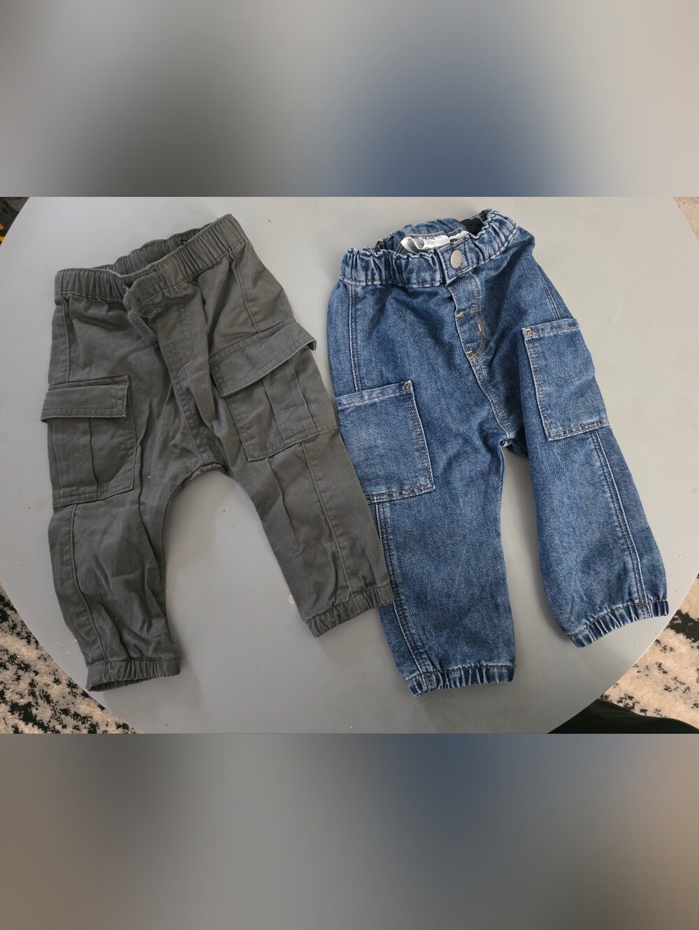 Kids Cargo Jogger Pants -  Denim Blue Duo Part Jeans H&m Neuf 9-12 Mois